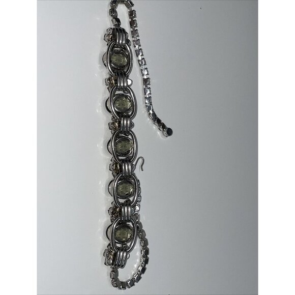 Juliana D&E CLEAR & SMOKY RHINESTONE 5 LINK NECKLACE Chunky Collar Vintage AL4.2 - Picture 14 of 16